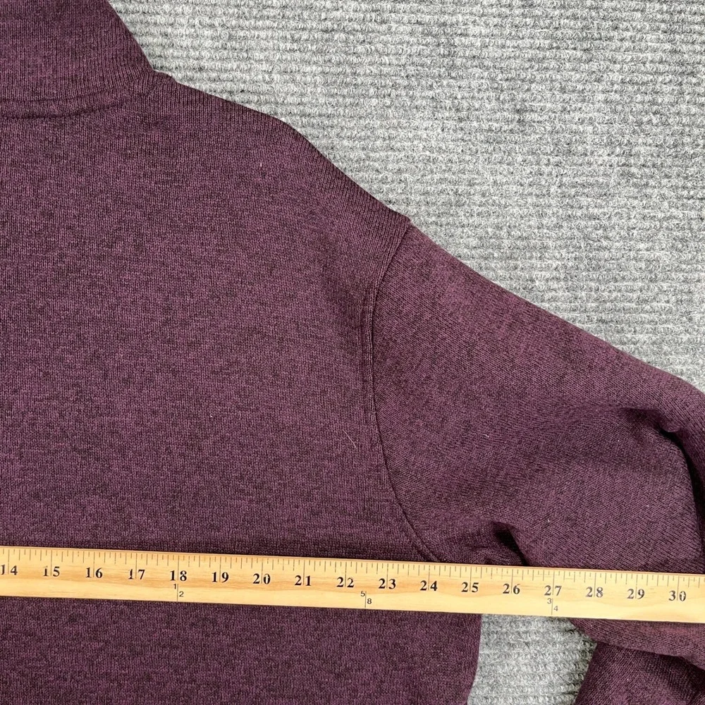 Eddie Bauer Snap Mock Neck Pullover Mens TXL Tall Burgundy Heather Fleece Hiking